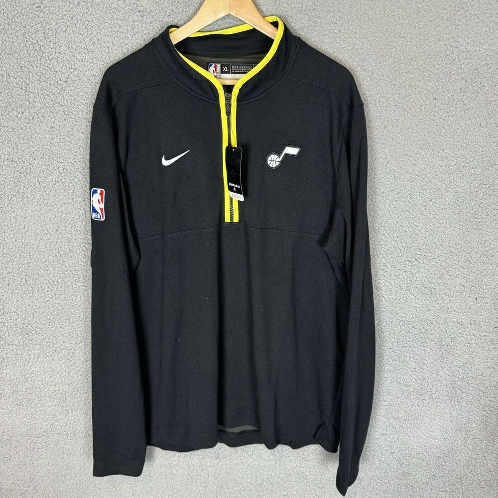 Utah Jazz‎ Sweater Mens XLT Black 1/4 Zip Pullover Dri Fit NBA Nike NWT